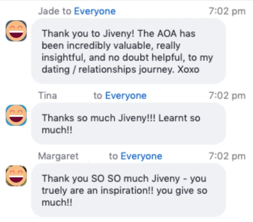 Group chat: thank you to Jiveny, the AOA has been incredibly valuable