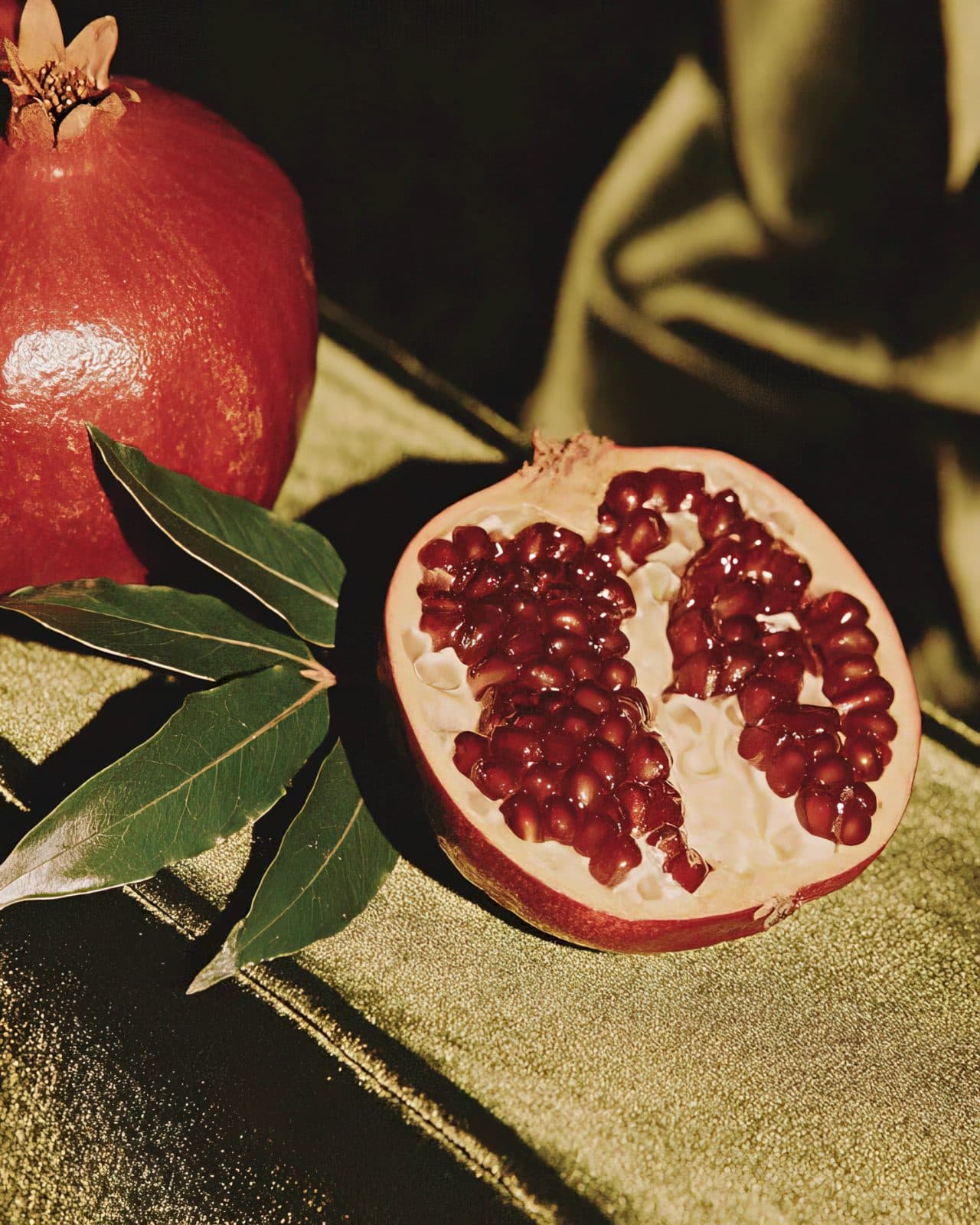 Pomegranate still life, editorial image