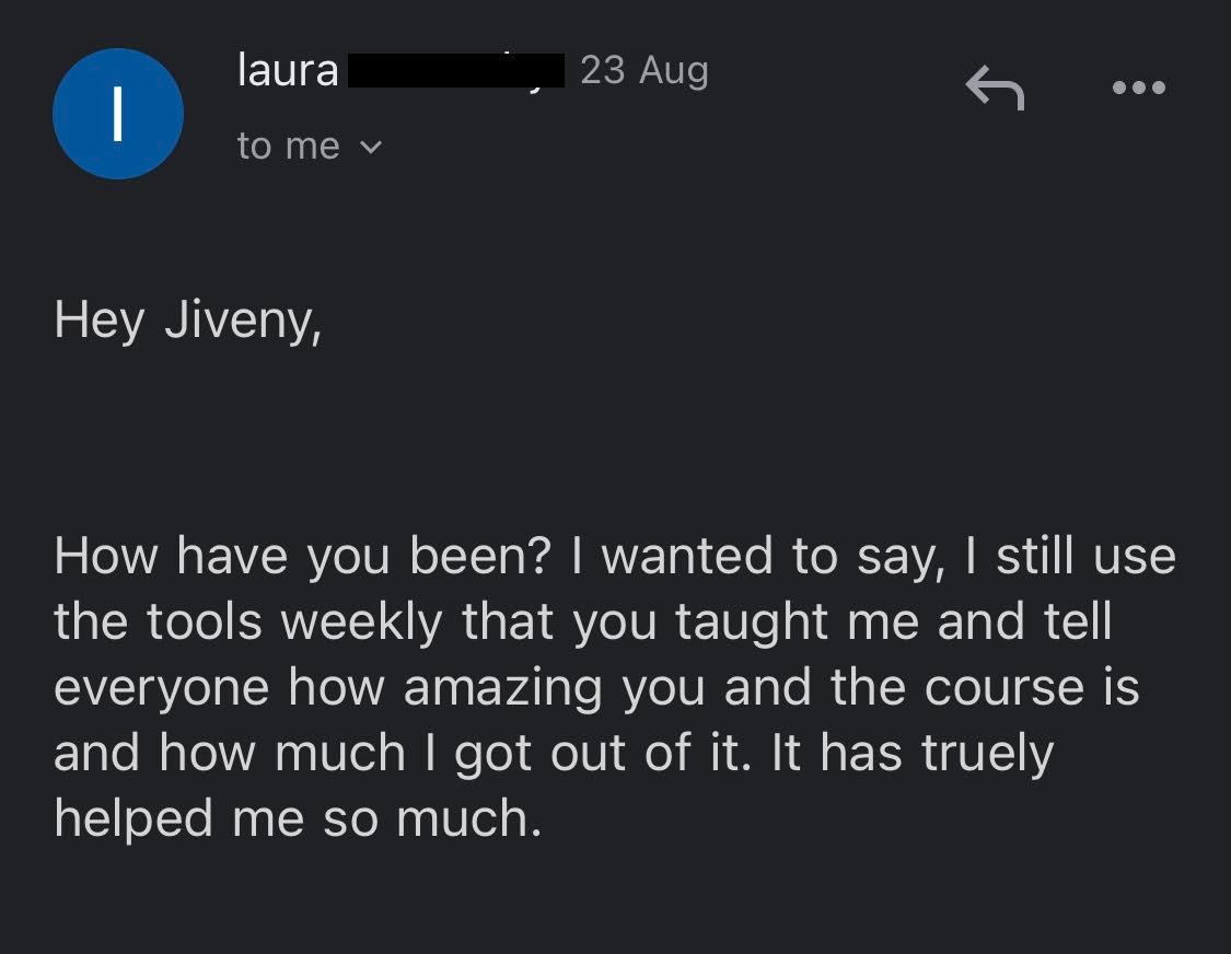 Email from Laura about still using the tools